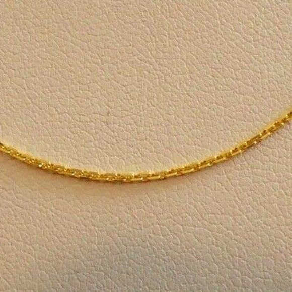 Italian 18" Rolo Made With 18K Yellow Gold Over Real 925 Sterling Silver Chain - Picture 2 of 5